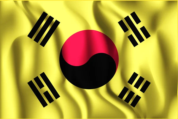 South Korea Variant Flag. Rectangular Shape Icon — Stock vektor