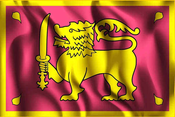 Sri Lanka Variant Flag. Icône de forme rectangulaire — Image vectorielle