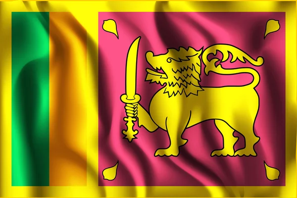 Bandiera dello Sri Lanka. Icona a forma rettangolare — Vettoriale Stock