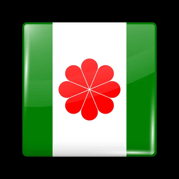 Bandiera Variante Taiwan. Icona vetrosa Forma quadrata — Vettoriale Stock