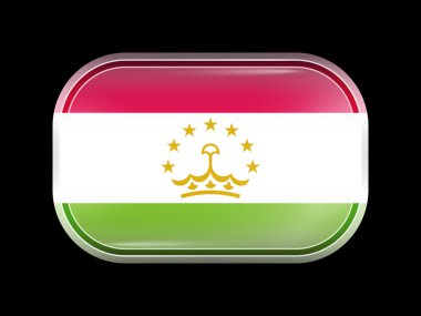 Tacikistan bayrağı. Köşeleri yuvarlatılmış dikdörtgen şeklinde