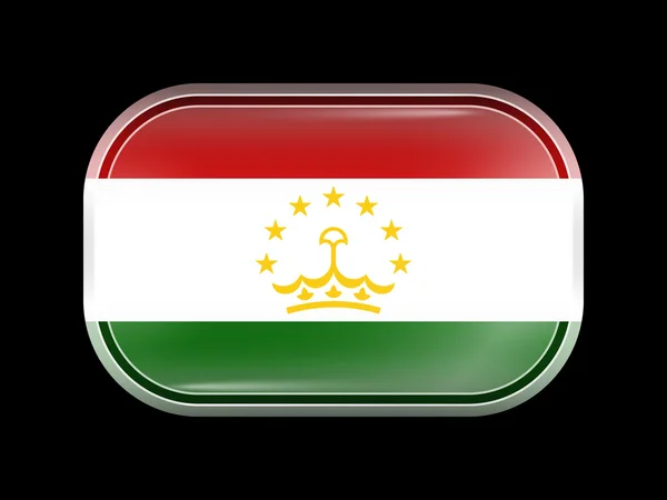 Tajikistan Variant Flag. Rectangular Shape with Rounded Corners — Stock Vector