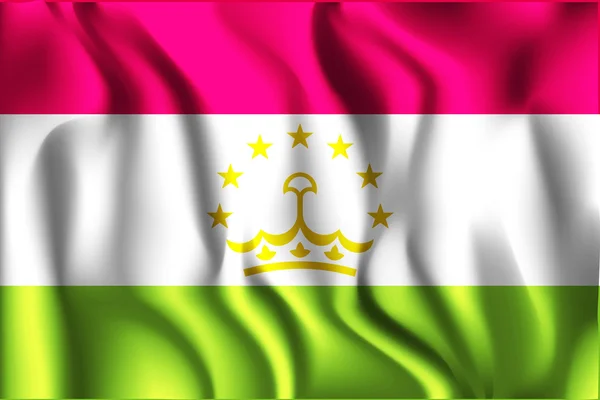 Bandiera del Tagikistan. Icona a forma rettangolare — Vettoriale Stock