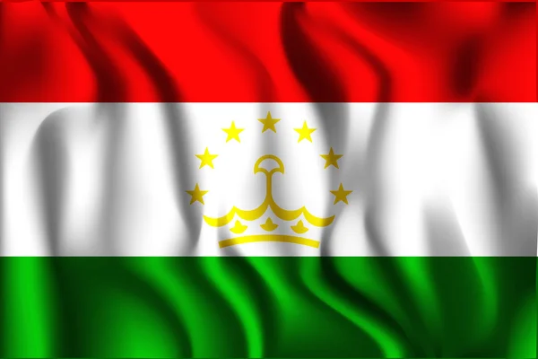 Bandiera Variante Tagikistan. Icona a forma rettangolare — Vettoriale Stock