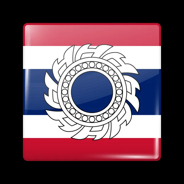 Die thailändische Flagge. glasige Ikone quadratische Form — Stockvektor