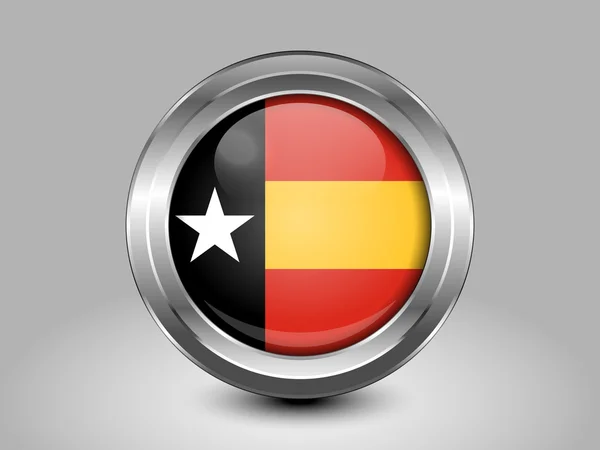 Bendera Timor Leste Varian. Ikon Bundar Logam - Stok Vektor