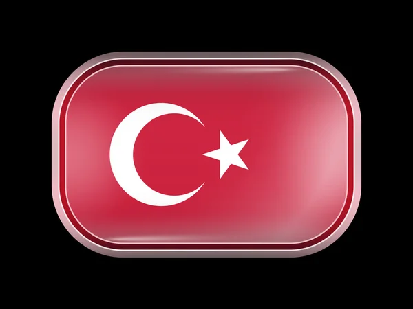 Bendera Turki. Bentuk Persegi Panjang dengan Sudut Terbujur - Stok Vektor