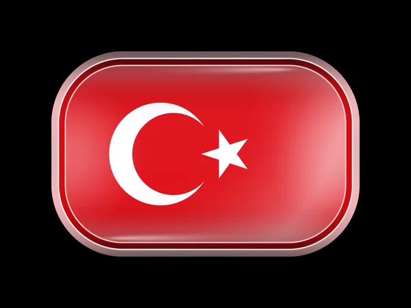 Turkije Variant vlag. Rechthoekige vorm met afgeronde hoeken — Stockvector