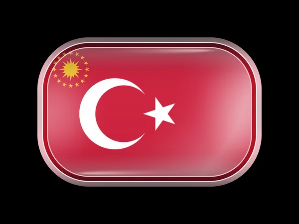 Turkiet Variant flagga. Rektangulär form med rundade hörn — Stock vektor