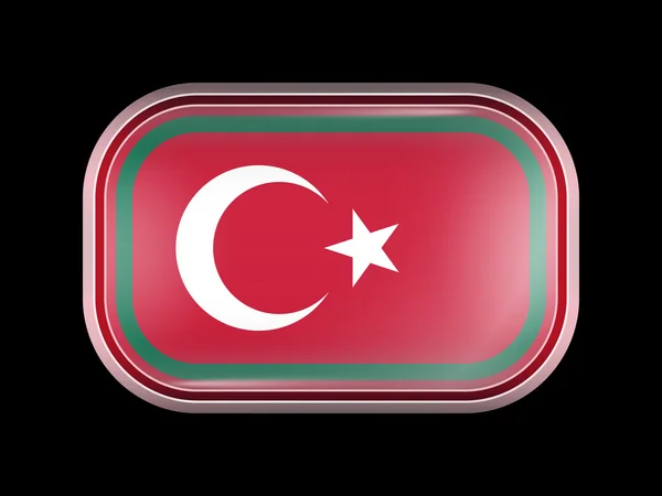 Bandeira da Variante da Turquia. Forma retangular com cantos arredondados — Vetor de Stock