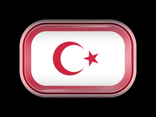 Turkiet Variant flagga. Rektangulär form med rundade hörn — Stock vektor