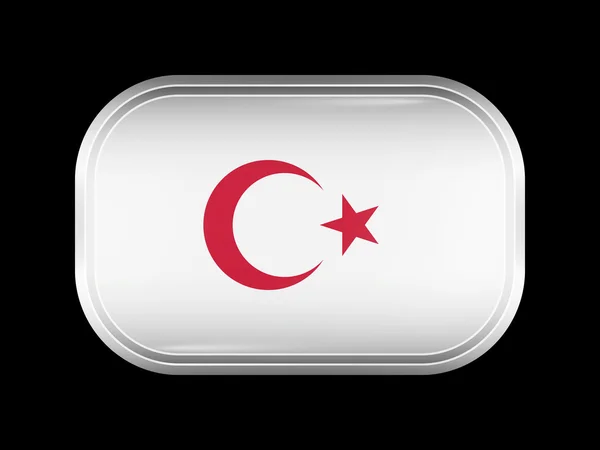 Turkiet Variant flagga. Rektangulär form med rundade hörn — Stock vektor