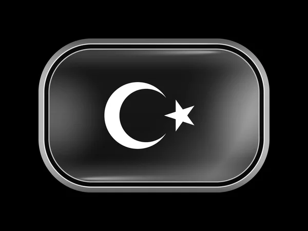 Wariant flaga Turcji. Kształt prostokątny z zaokrąglonymi narożnikami — Wektor stockowy