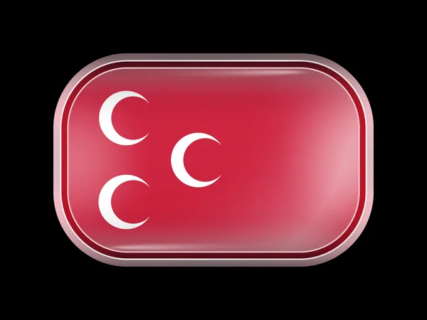 Ottoman Empire Variant Flag. Rectangular Shape with Rounded Corn — Stock Vector