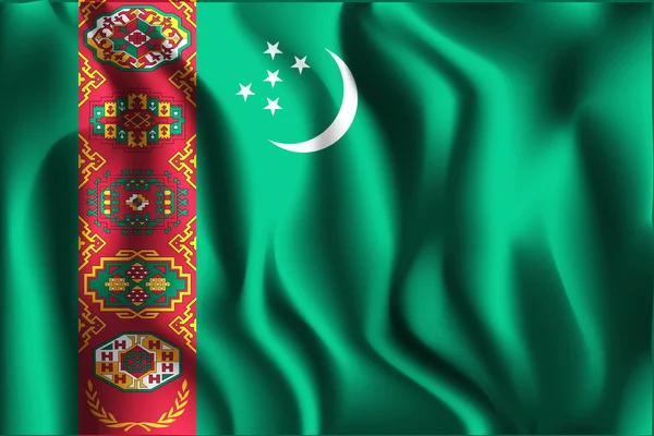 Флаг Туркменистана. Икона прямоугольной формы — стоковый вектор