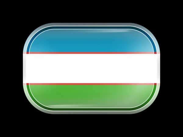 Uzbekistan Variant Flag. Rectangular Shape with Rounded Corners — Stock Vector