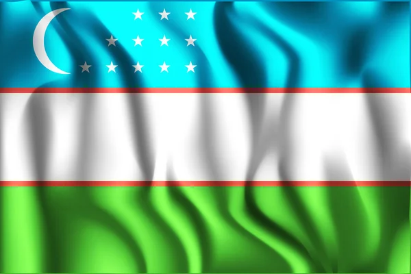 Bandiera dell'Uzbekistan. Icona a forma rettangolare — Vettoriale Stock