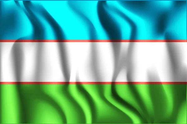 Bandera Variante Uzbekistán. Icono de forma rectangular — Vector de stock