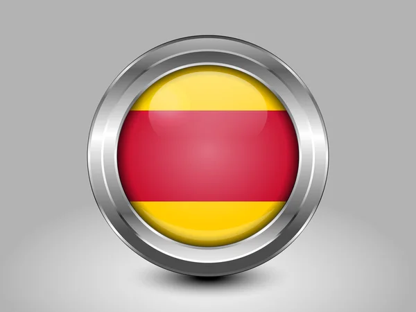 Bandera variante de Vietnam. Icono redondo de metal — Vector de stock