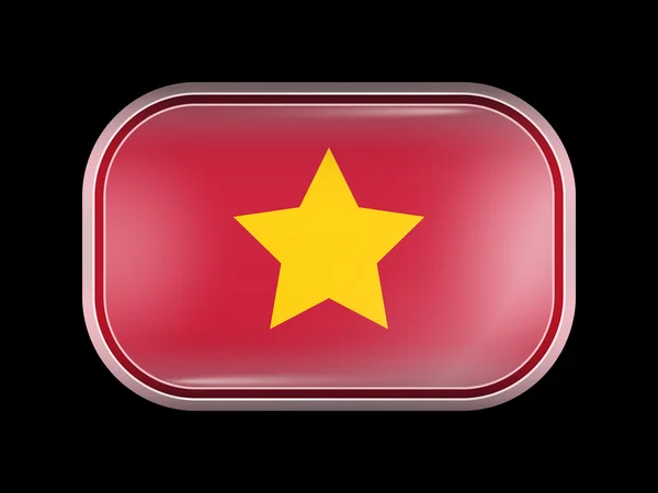 Bandeira da Variante do Vietname. Forma retangular com cantos arredondados — Vetor de Stock