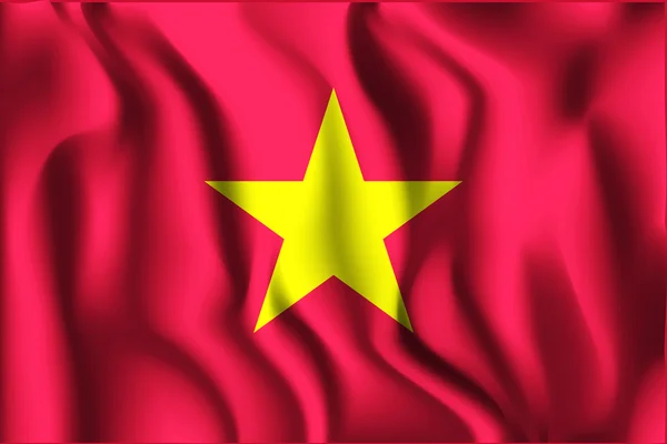 Bendera Vietnam. Ikon Bentuk Segiempat - Stok Vektor