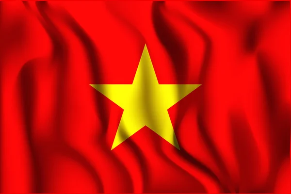 Bendera Varian Vietnam. Ikon Bentuk Segiempat - Stok Vektor