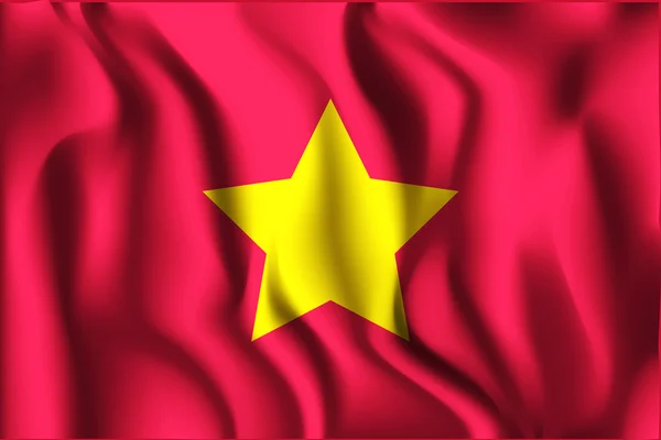 Bandera variante de Vietnam. Icono de forma rectangular — Vector de stock