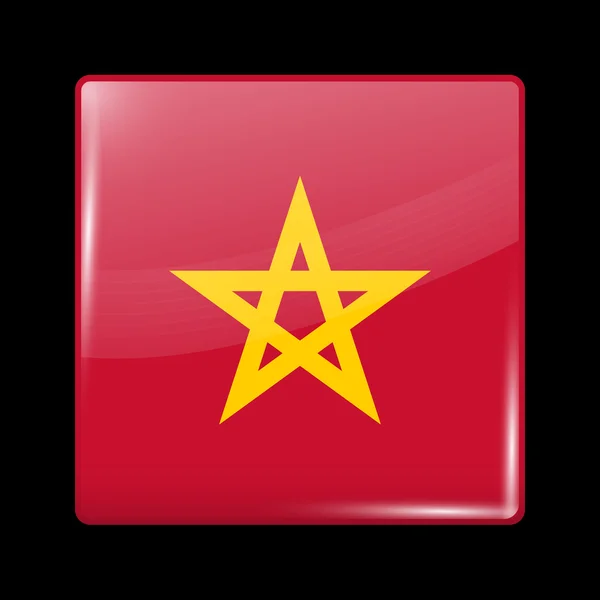 Vietnam Variant Flag. Glassy Icon Square Shape — Stock Vector