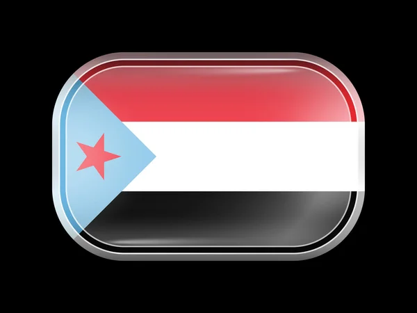 Bandera de Yemen del Sur. Forma rectangular con esquinas redondeadas — Vector de stock