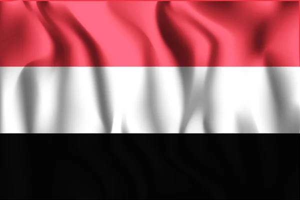 Bandiera dello Yemen. Icona a forma rettangolare — Vettoriale Stock