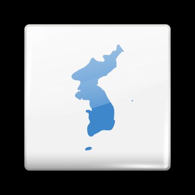 Flag of United Korea. Glassy Icon Square Shape clipart