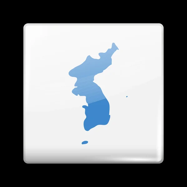 Flagge des vereinten Koreas. glasige Ikone quadratische Form — Stockvektor