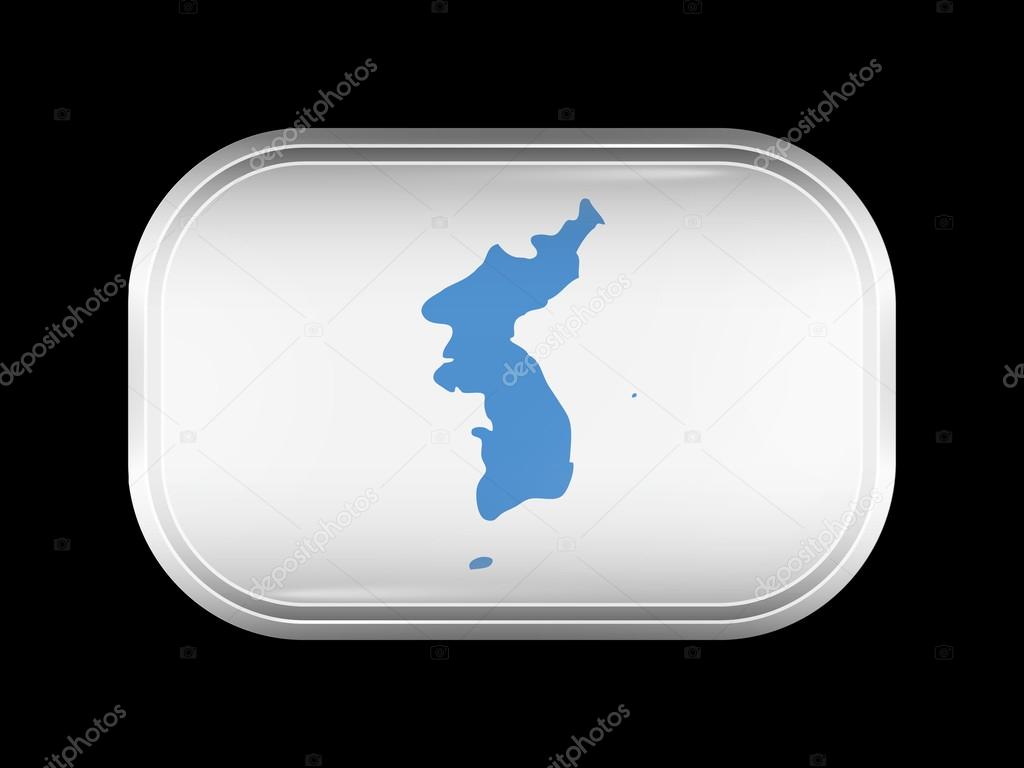 Flag of United Korea. Rectangular Shape with Rounded Corners