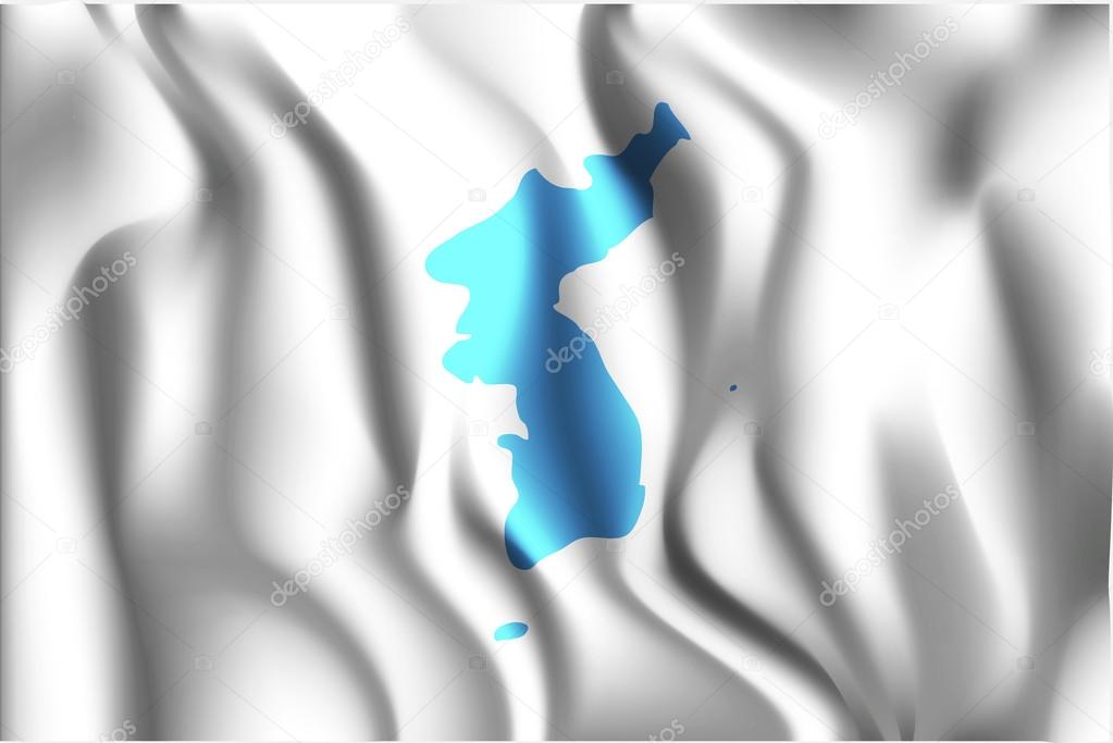 Flag of United Korea. Rectangular Shape Icon