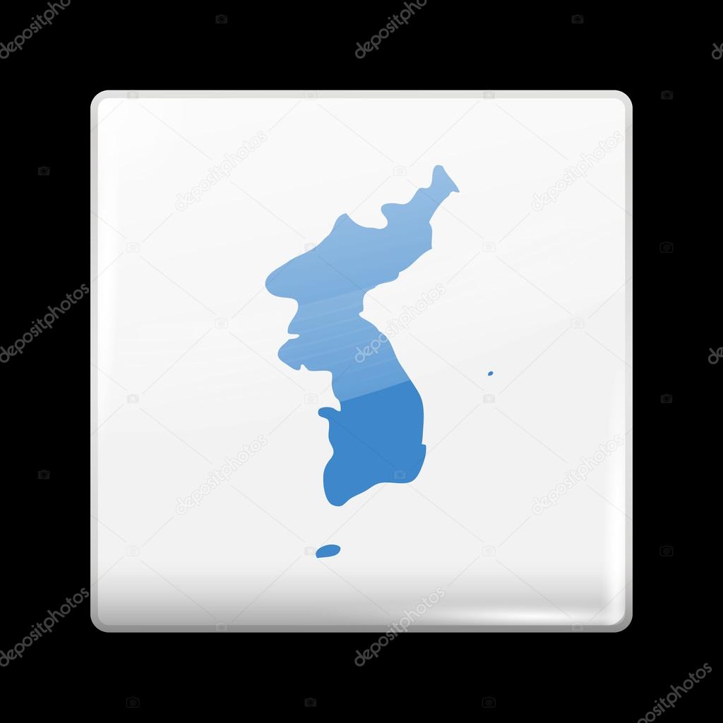 Flag of United Korea. Glassy Icon Square Shape