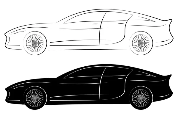 Концепція Силует транспортного засобу. Векторні контури автомобілів — стоковий вектор