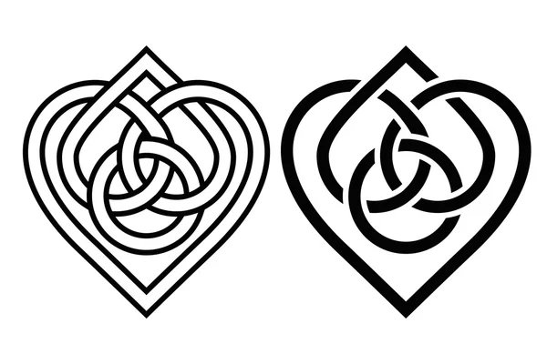 Celtic Knot kalbinde iç içe — Stok Vektör