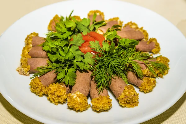 Gänseleberbrötchen. — Stockfoto