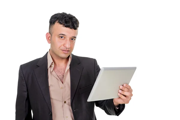 Businessman with a palmtop computer. — Stock Photo, Image