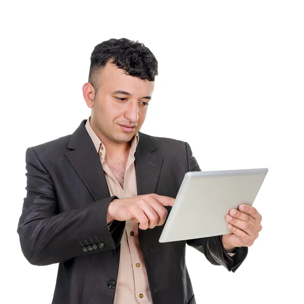 Businessman with a palmtop computer. — Stock Photo, Image