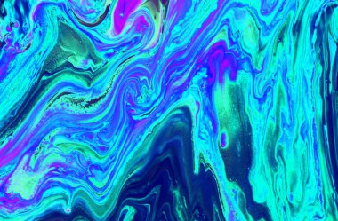 Soyut mor-mavi mermer arka plan. Akrilik boya serbestçe akar ve ilginç bir yapı yaratır. Doğal taşın renkli dokusu. Psikedelik biyomorfik arkaplan sanat tasarımı