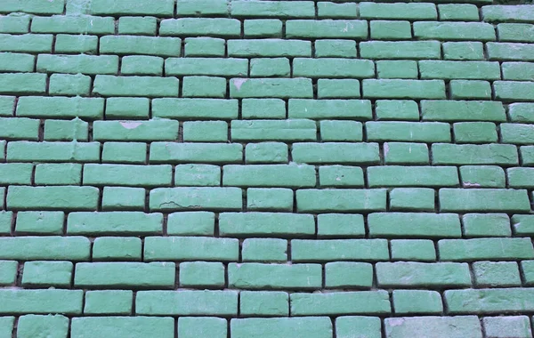 Green brick wall. Solid background.