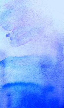 Mavi suluboya arka plan. Beyaz bir arka planda şeffaf çizgiler ve noktalar. Boya sızıntıları ve ombre efektleri. Özet elle boyanmış resim.