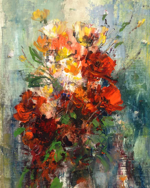 Bouquets of roses, painting on paper