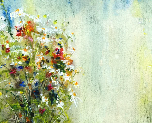 Konstnärliga bakgrund med blommor — Stockfoto