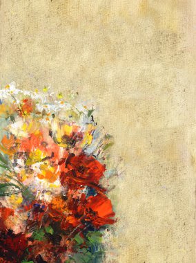 Çiçekli natürmort, sanatsal arka plan