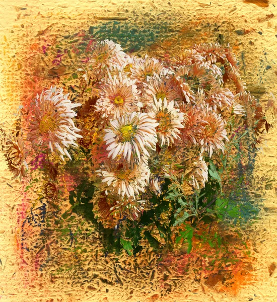 Bloemen, schilderijen en mixed media — Stockfoto