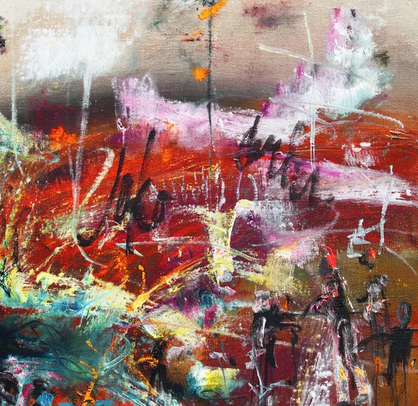 Paisaje abstracto, óleo sobre lienzo — Foto de Stock