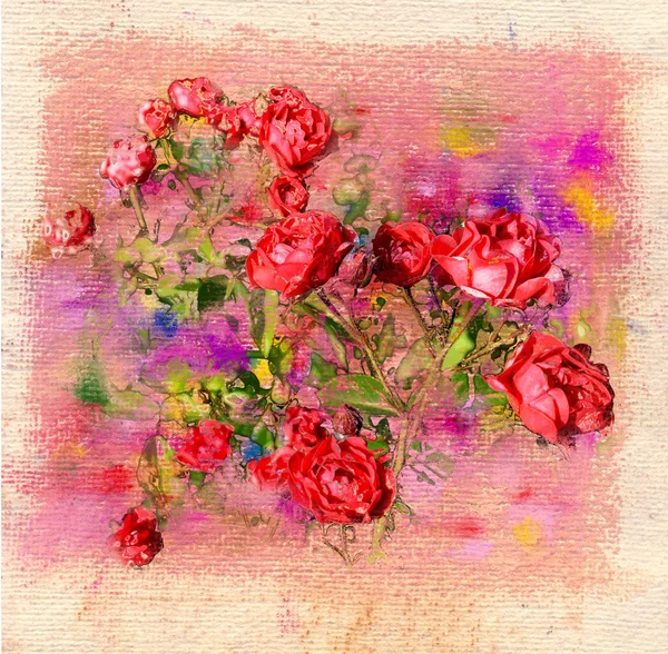 Rosas, tiza pastel ilustración —  Fotos de Stock