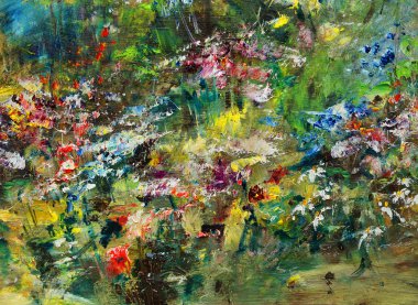 Bahçe çiçek, yağlı boya ile